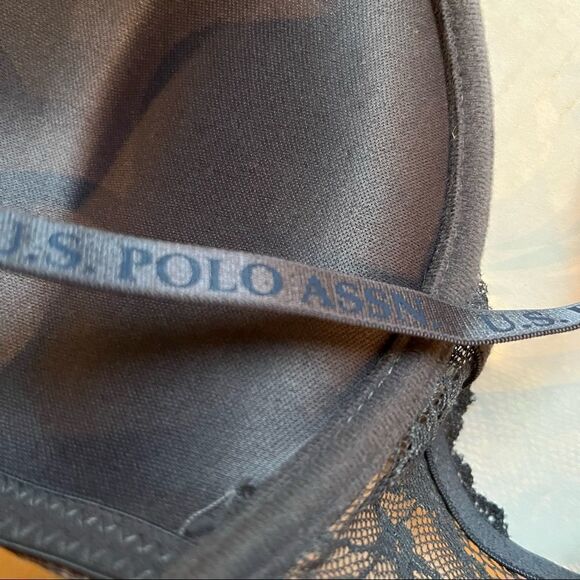U.S. Polo Assn. Bra 34C blue and gray push up and underwire padded, lace - Picture 8 of 9